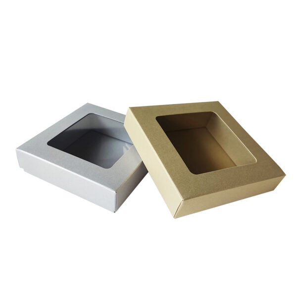 Fancy gift box with window 80x80x25mm